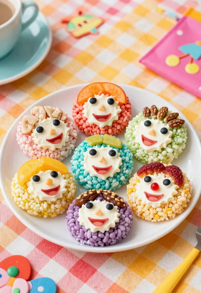 18 Smash Cake Alternative Ideas: Creative Less Mess Options - 8. Rice Cake Faces 1