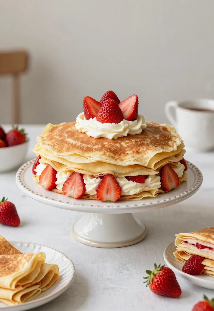 18 Strawberry Chantilly Cake Ideas: Light Creamy Layers - 14. Strawberry Chantilly Crepes Cake 1