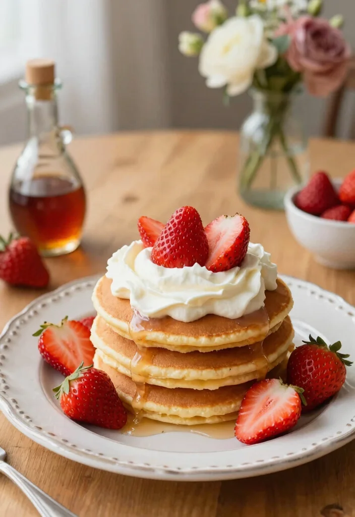 18 Strawberry Chantilly Cake Ideas: Light Creamy Layers - 15. Strawberry Chantilly Pancake Stack 1