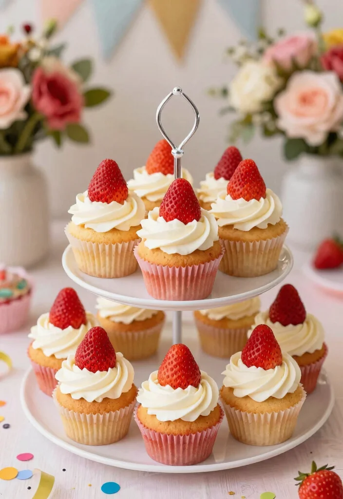 18 Strawberry Chantilly Cake Ideas: Light Creamy Layers - 18. Strawberry Chantilly Cupcakes 1