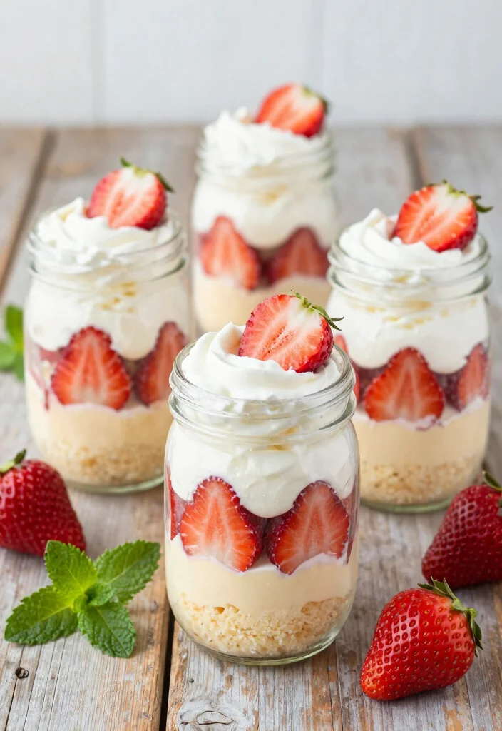 18 Strawberry Chantilly Cake Ideas: Light Creamy Layers - 5. Strawberry Chantilly Cake Jars 1