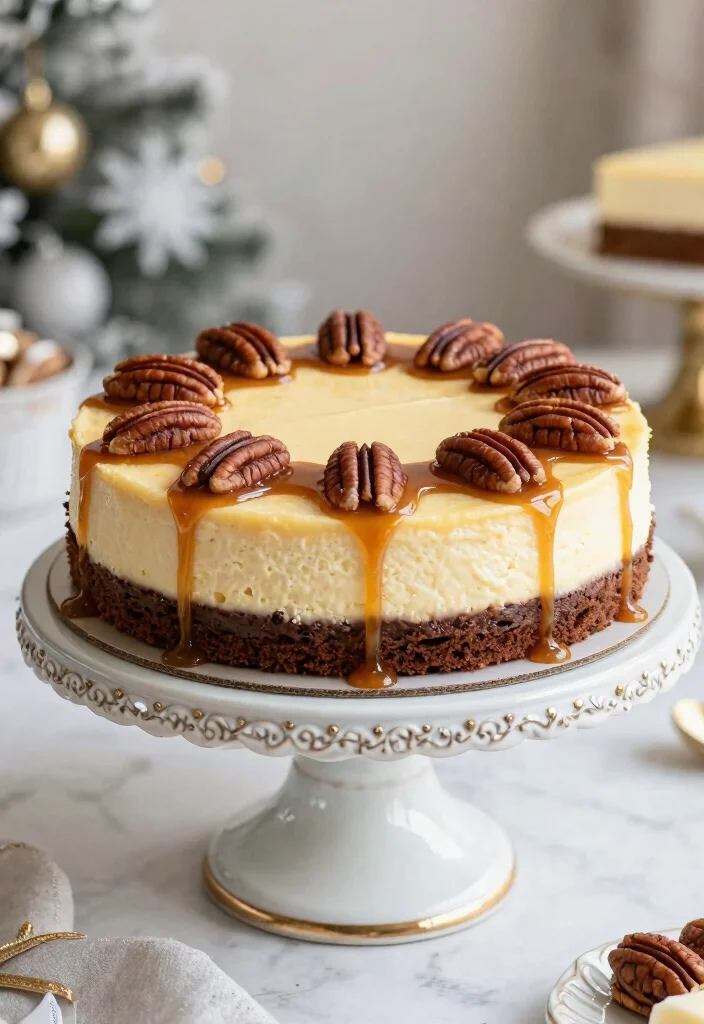 18 Turtle Cheesecake Recipe Ideas: Chocolate Caramel Pecan Bliss - 7. Turtle Cheesecake Layer Cake 1
