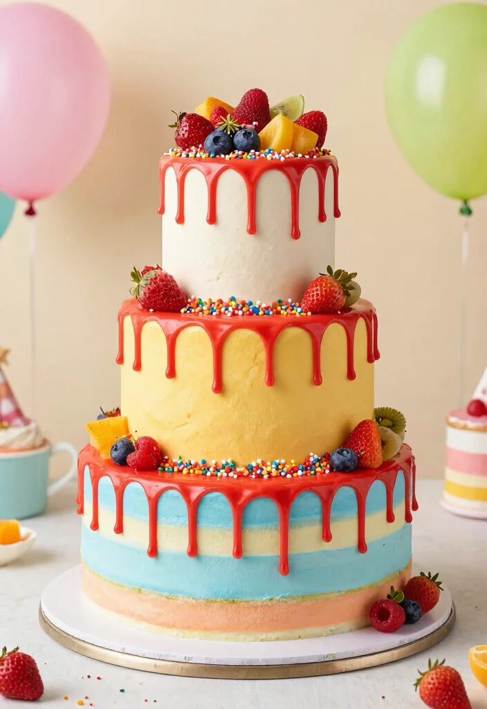 18 Wedding Cake 3 Tier Elegant Ideas Timeless Grandeur - 17. Colorful Drip Cakes 1