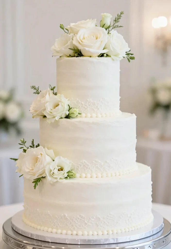 18 Wedding Cake 3 Tier Elegant Ideas Timeless Grandeur - 18. Classic White Wedding Cake 1