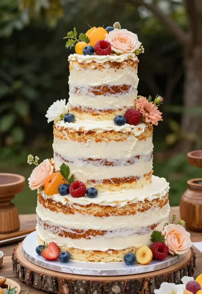 18 Wedding Cake 3 Tier Elegant Ideas Timeless Grandeur - 3. Naked Cakes 1