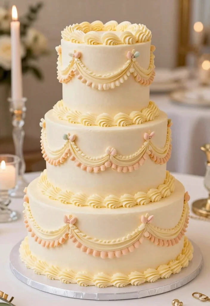 18 Wedding Cake 3 Tier Elegant Ideas Timeless Grandeur - 9. Classic Buttercream Swirls 1