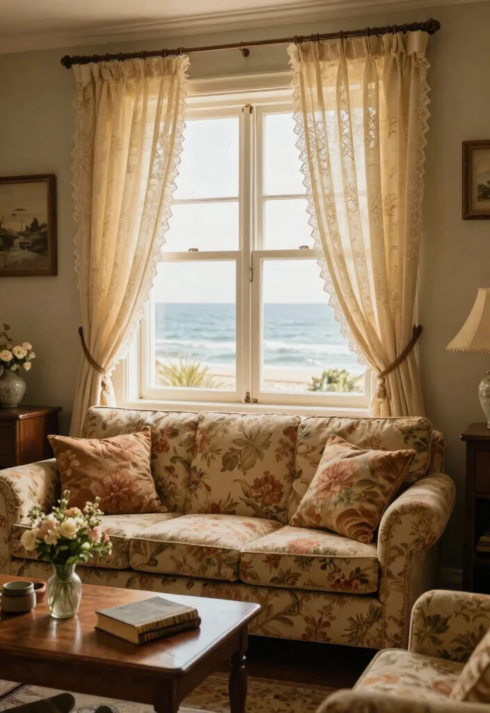 15 Beach House Curtains Ideas With Breezy Coastal Vibes - 12. Vintage Finds 1