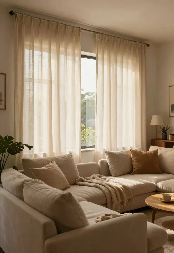 15 Beach House Curtains Ideas With Breezy Coastal Vibes - 15. Practical Light-Filtering Fabrics 1