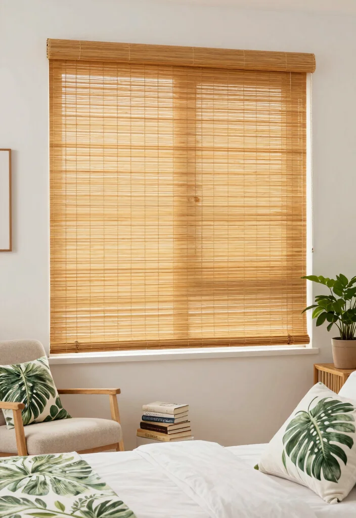 15 Best Curtains for Bedroom Ideas With Cozy Comfort - 4. Bamboo Shades for Natural Elements 1