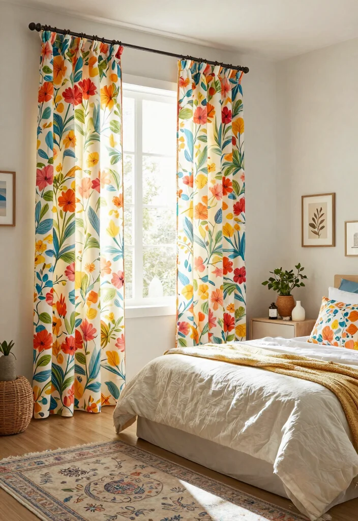15 Best Curtains for Bedroom Ideas With Cozy Comfort - 5. Printed Cotton Curtains for a Pop of Personality 1