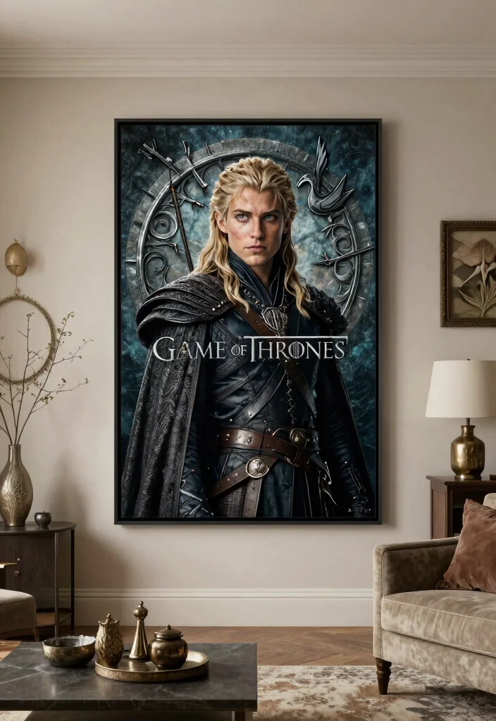 15 Game of Thrones Poster Ideas for a Dramatic Room - 13. Custom Artwork: Personal Touch 1
