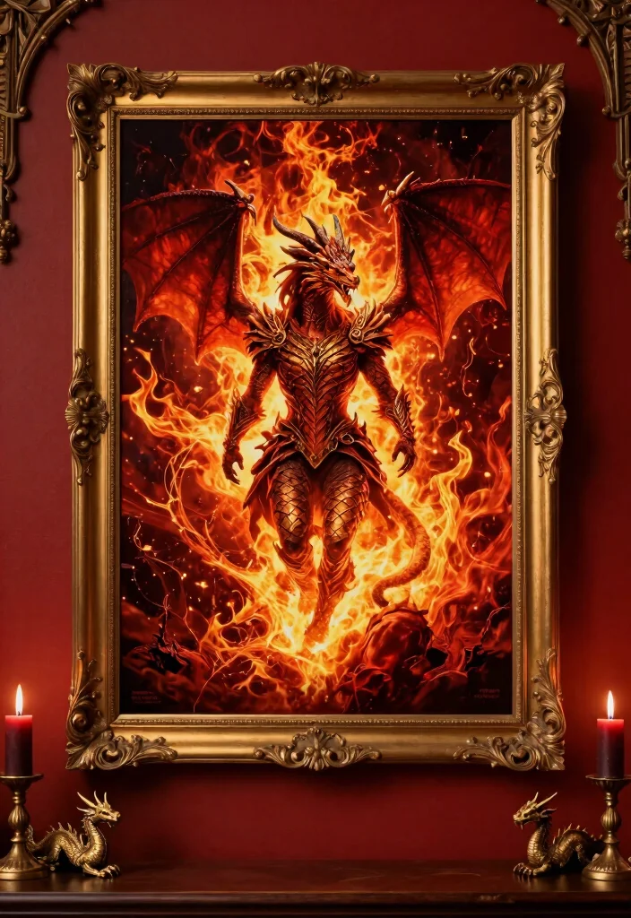 15 Game of Thrones Poster Ideas for a Dramatic Room - 2. Targaryen Flame and Dragon Poster 1