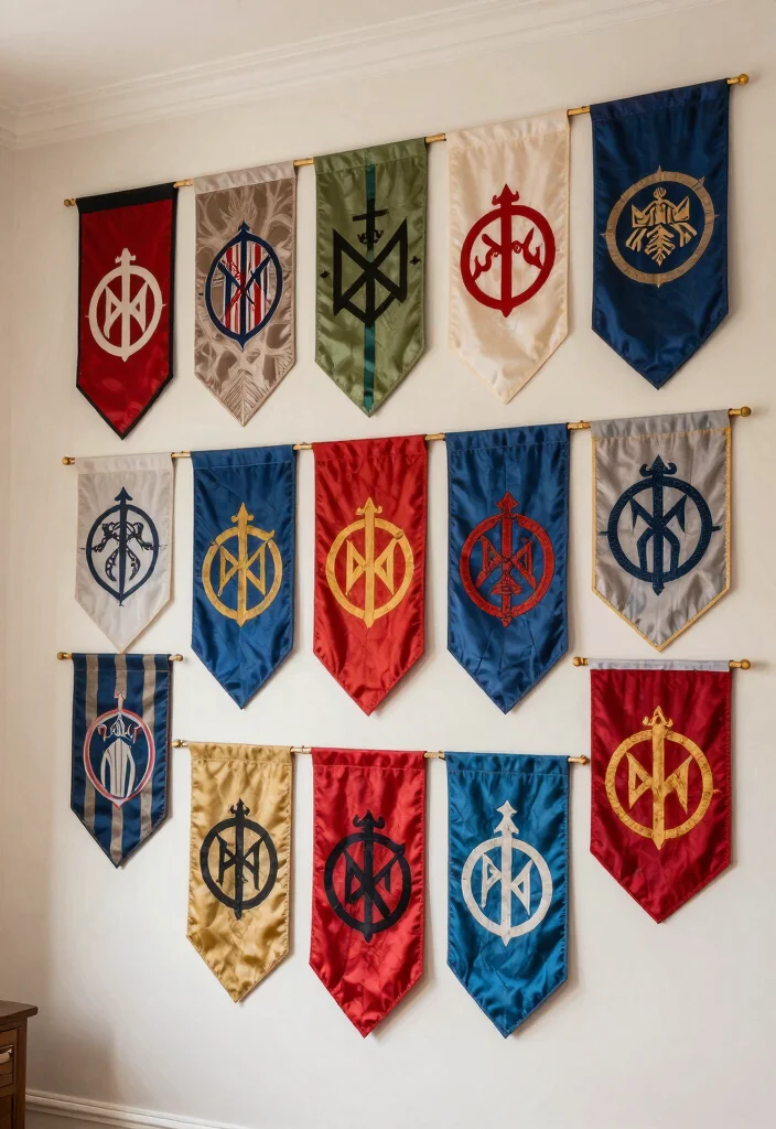 15 Game of Thrones Poster Ideas for a Dramatic Room - 9. House Banners: Show Your Colors 1