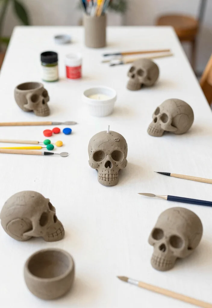 15 Skull Candle Holder Ideas With Dark Aesthetic Charm - 14. Fun DIY Skull Candle Holders 1