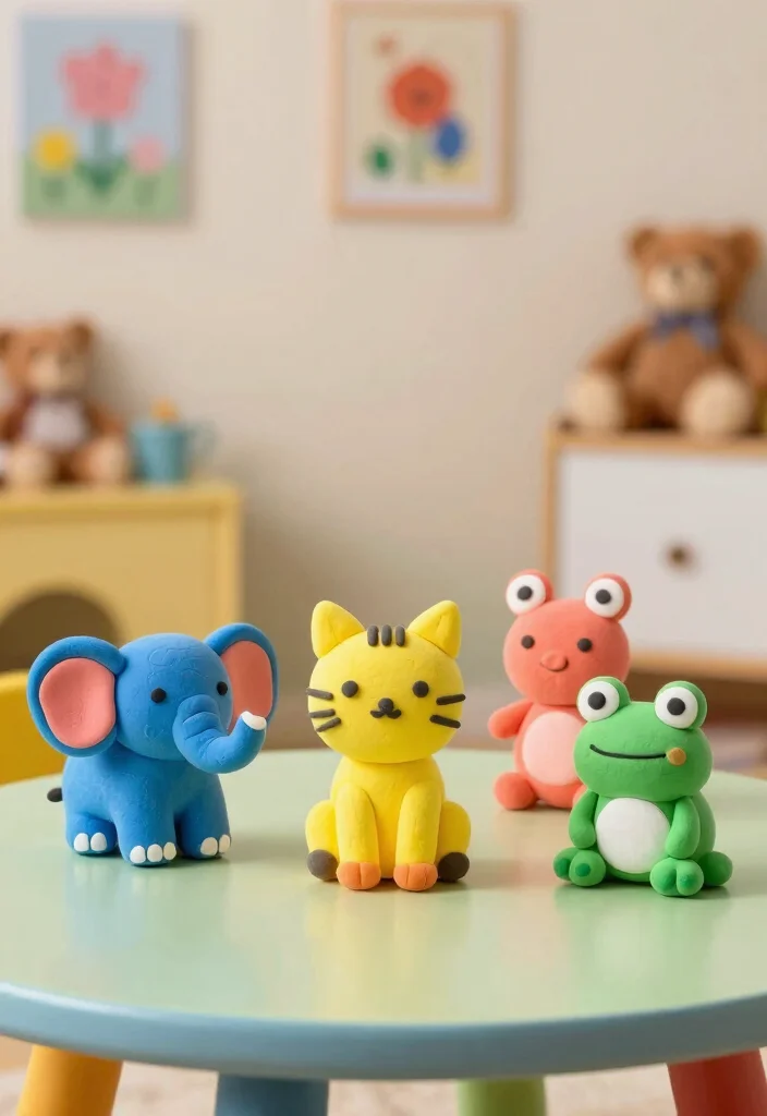 16 Clay Photo Stand Ideas With Cute DIY Touch - 1. Whimsical Animal Shapes 1