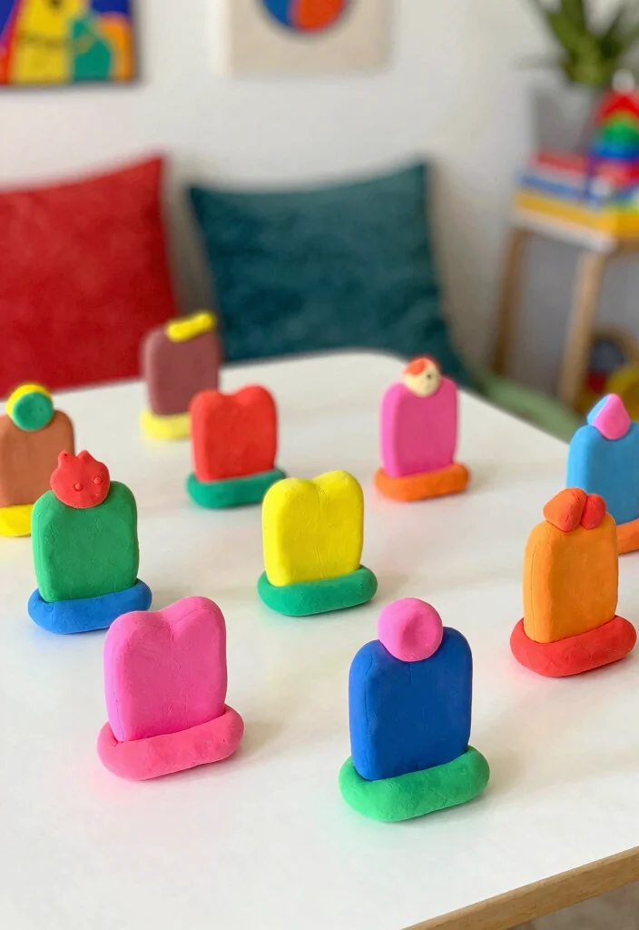16 Clay Photo Stand Ideas With Cute DIY Touch - 12. Playful Color Blocks 1