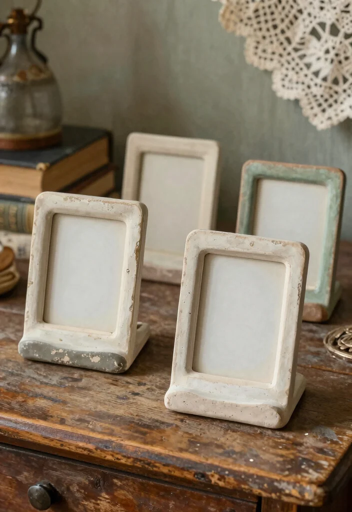 16 Clay Photo Stand Ideas With Cute DIY Touch - 13. Vintage Charm Stands 1