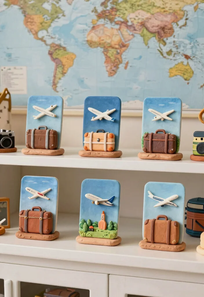 16 Clay Photo Stand Ideas With Cute DIY Touch - 16. Travel-Inspired Stands 1