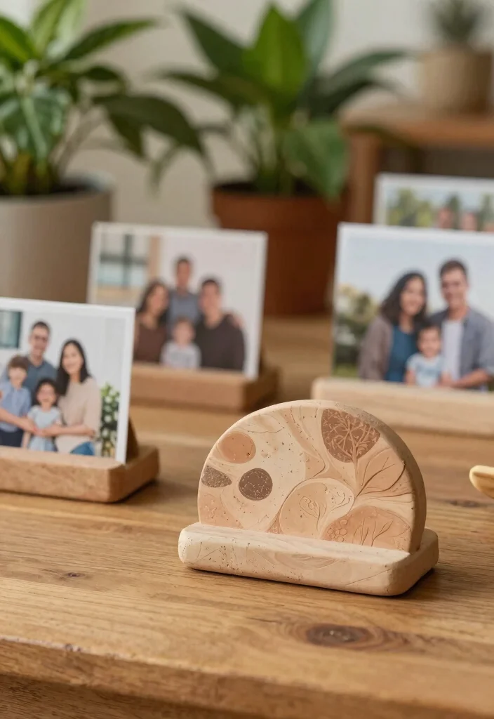 16 Clay Photo Stand Ideas With Cute DIY Touch - 3. Earthy Tones and Textures 1