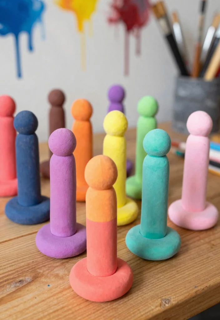 16 Clay Photo Stand Ideas With Cute DIY Touch - 9. Color-Dipped Stands 1