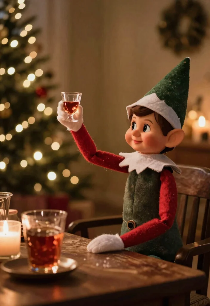 16 Elf on the Shelf Birthday Ideas With Cute Surprises - 16. Magical Evening Toast 1