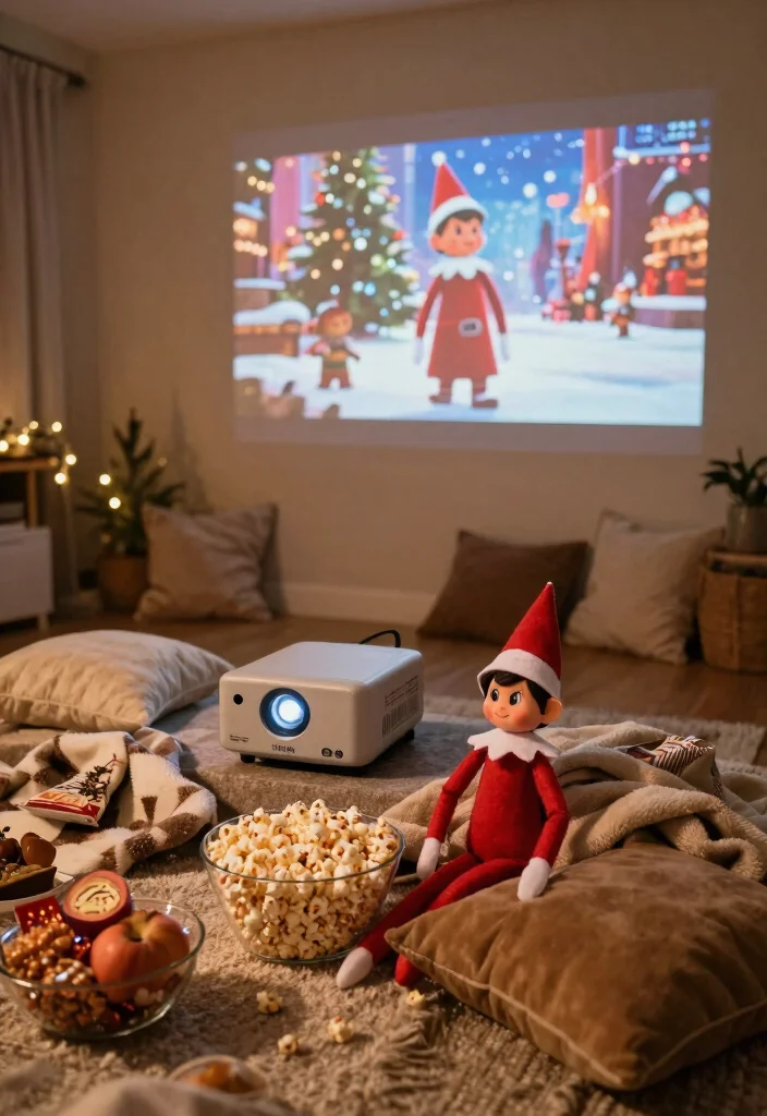 16 Elf on the Shelf Birthday Ideas With Cute Surprises - 9. Elf Movie Night 1