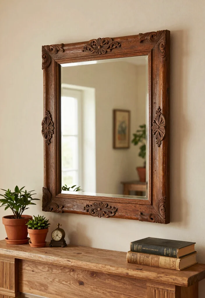 16 Mirrors on Mantle Ideas That Reflect Style Beautifully - 1. Rustic Wooden Frame Mirrors 1