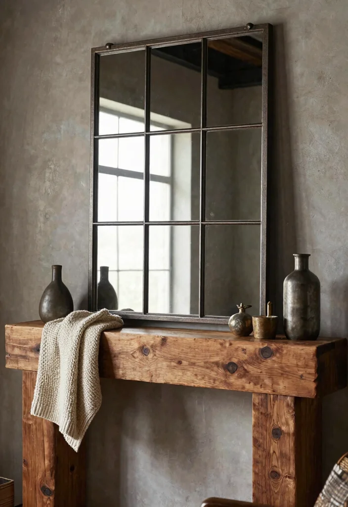 16 Mirrors on Mantle Ideas That Reflect Style Beautifully - 14. Industrial Style Mirrors 1