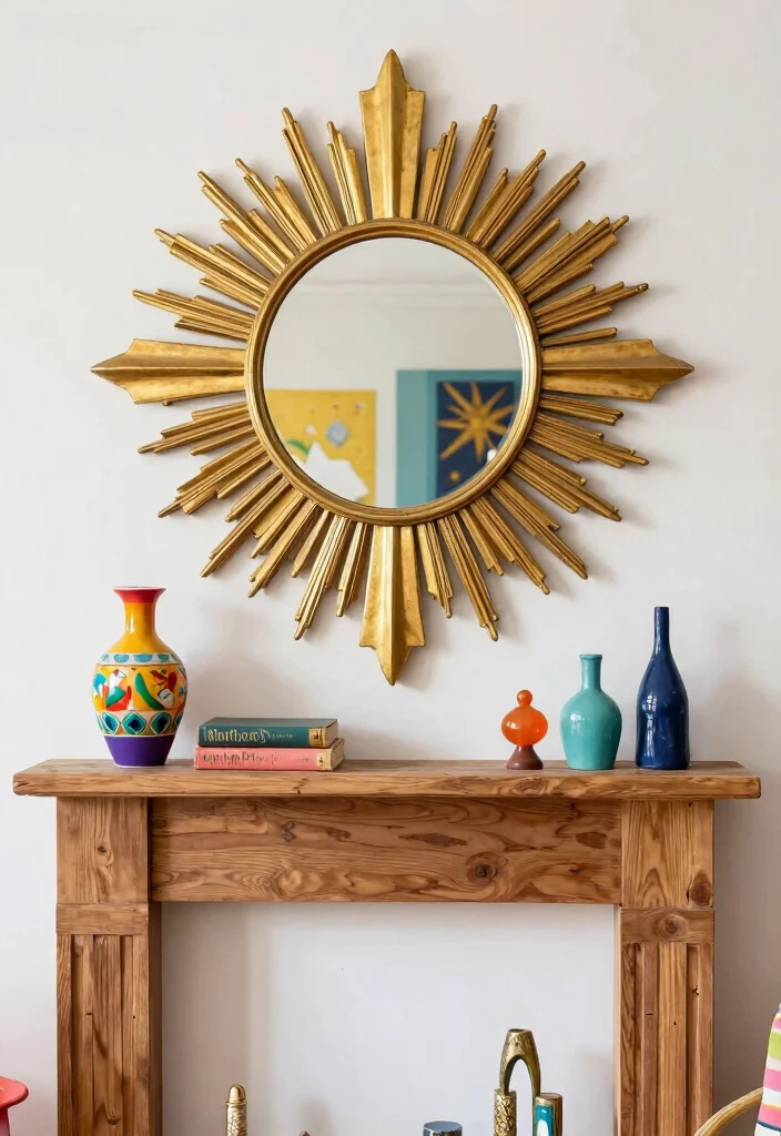 16 Mirrors on Mantle Ideas That Reflect Style Beautifully - 7. Vintage-Inspired Sunburst Mirrors 1