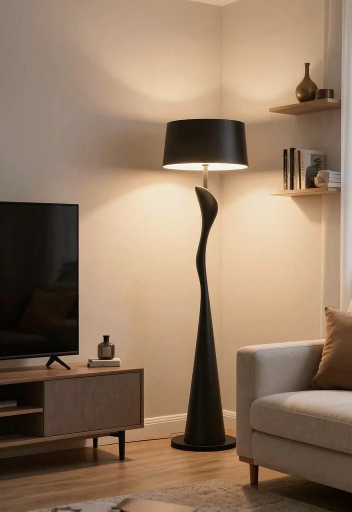 16 Side of TV Wall Decor Ideas That Complete Your Space - 3. Statement Lighting Fixtures 1