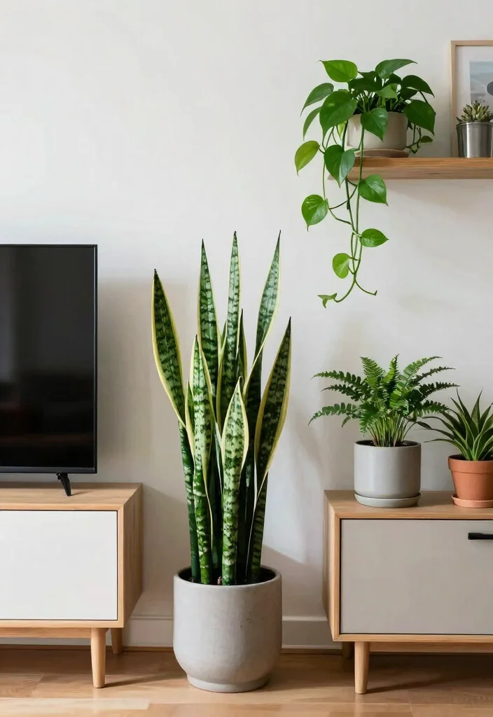 16 Side of TV Wall Decor Ideas That Complete Your Space - 4. Plant Life Accents 1