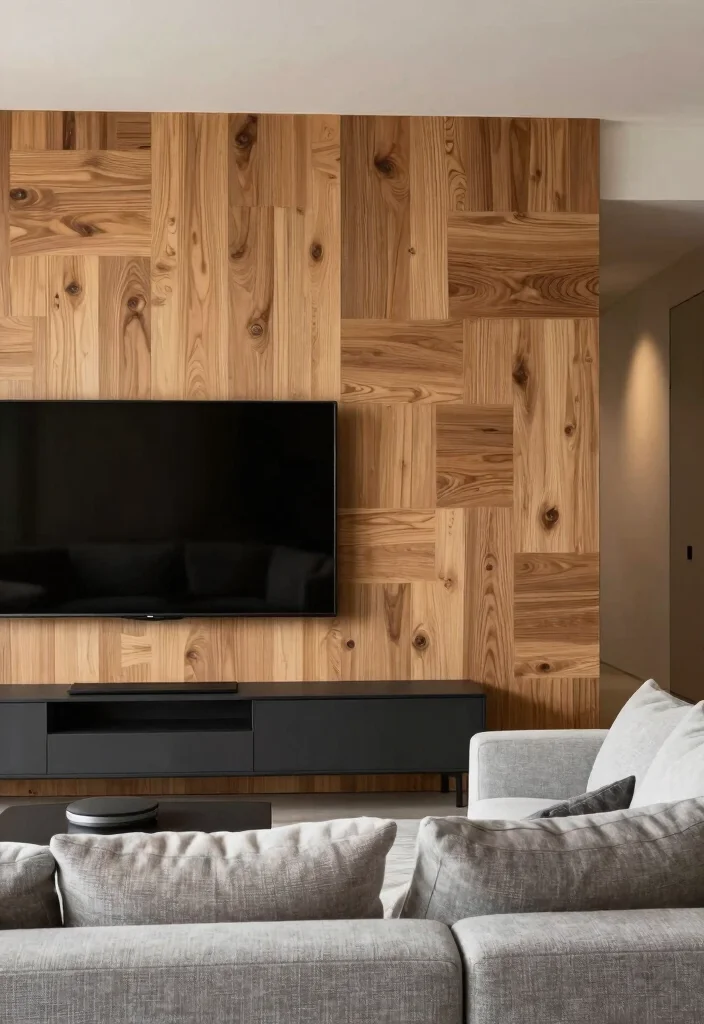 16 Side of TV Wall Decor Ideas That Complete Your Space - 5. Textured Wall Accents 1