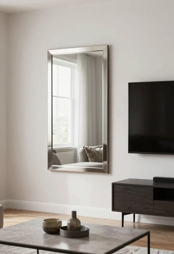 16 Side of TV Wall Decor Ideas That Complete Your Space - 6. Decorative Mirrors 1