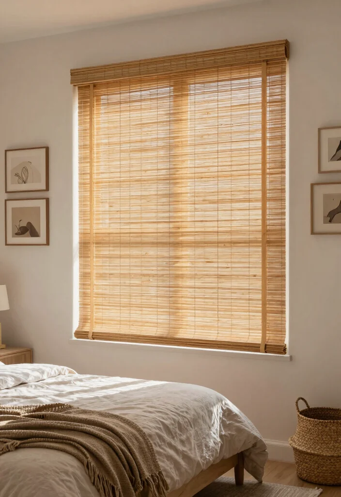 16 Wall Curtains Bedroom Ideas That Elevate Your Space - 2. Sustainable Bamboo Blinds 1