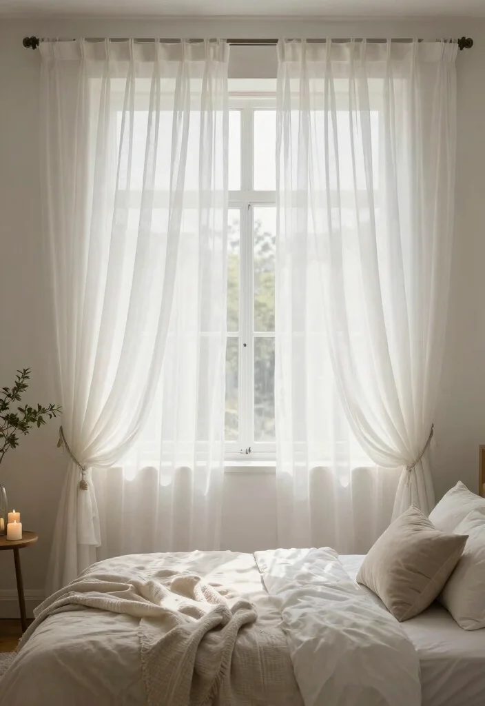 16 Wall Curtains Bedroom Ideas That Elevate Your Space - 7. Sheer Elegance for a Soft Glow 1