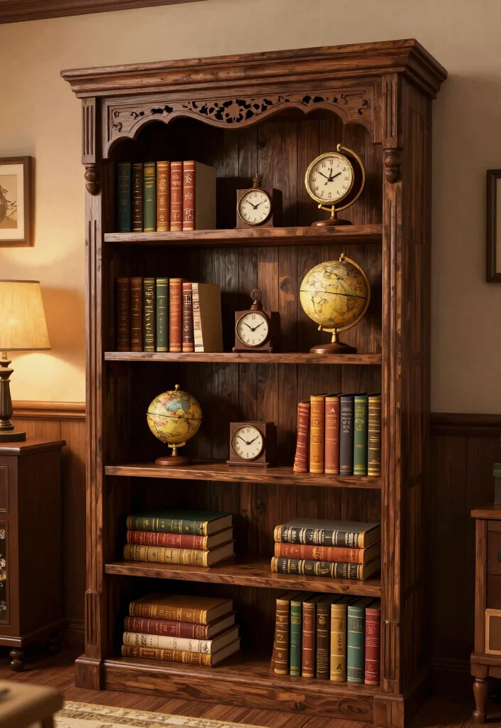 17 Bookshelf Design Minecraft Ideas for a Creative Build - 10. Vintage Style Bookshelf 1