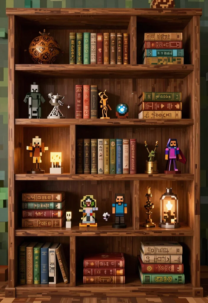 17 Bookshelf Design Minecraft Ideas for a Creative Build - 11. Themed Bookshelf 1