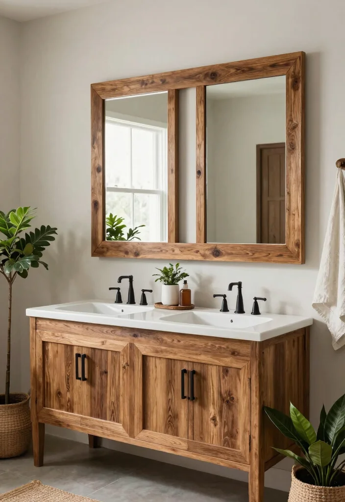 17 Double Vanity Mirrors Ideas With Luxe Bathroom Style - 12. Eco-Friendly Mirrors 1