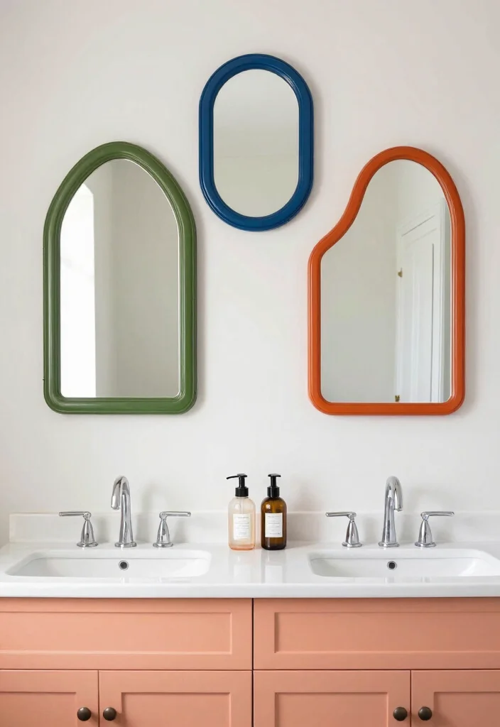17 Double Vanity Mirrors Ideas With Luxe Bathroom Style - 17. Combining Mirrors 1