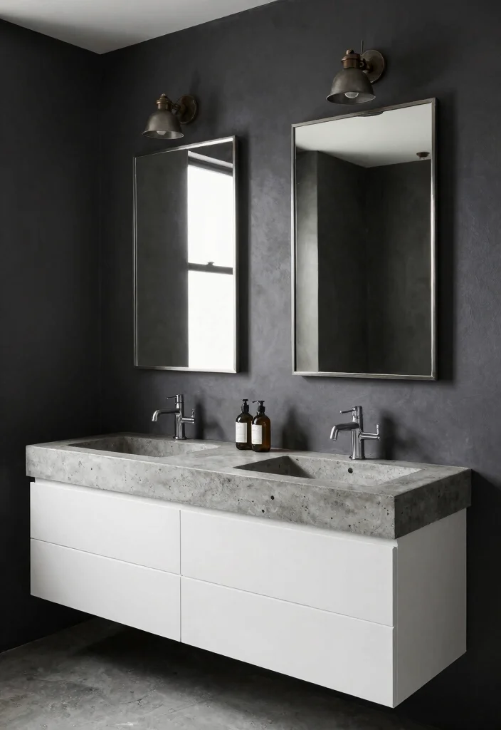 17 Double Vanity Mirrors Ideas With Luxe Bathroom Style - 5. Industrial Chic Mirrors 1