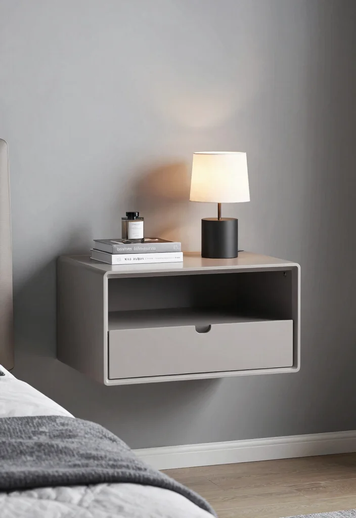 17 Modern Floating Nightstand Ideas With Sleek Design - 17. Floating Nightstand with Hidden Compartment 1