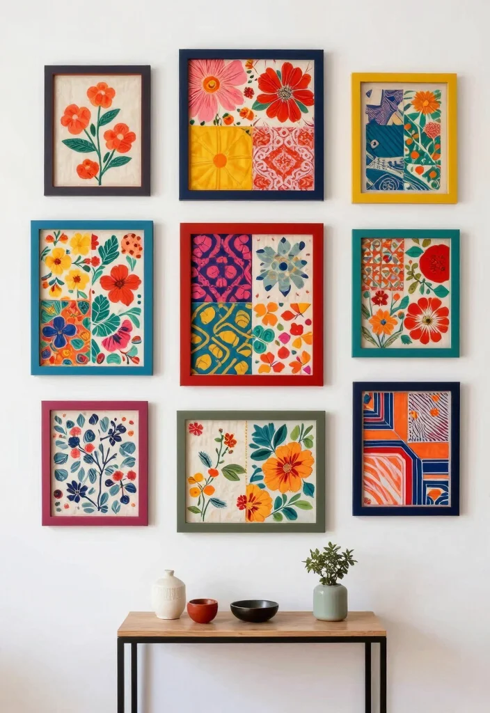 18 Cheap Wall Decor Ideas That Look Expensive - 2. Framed Fabric Scraps 1