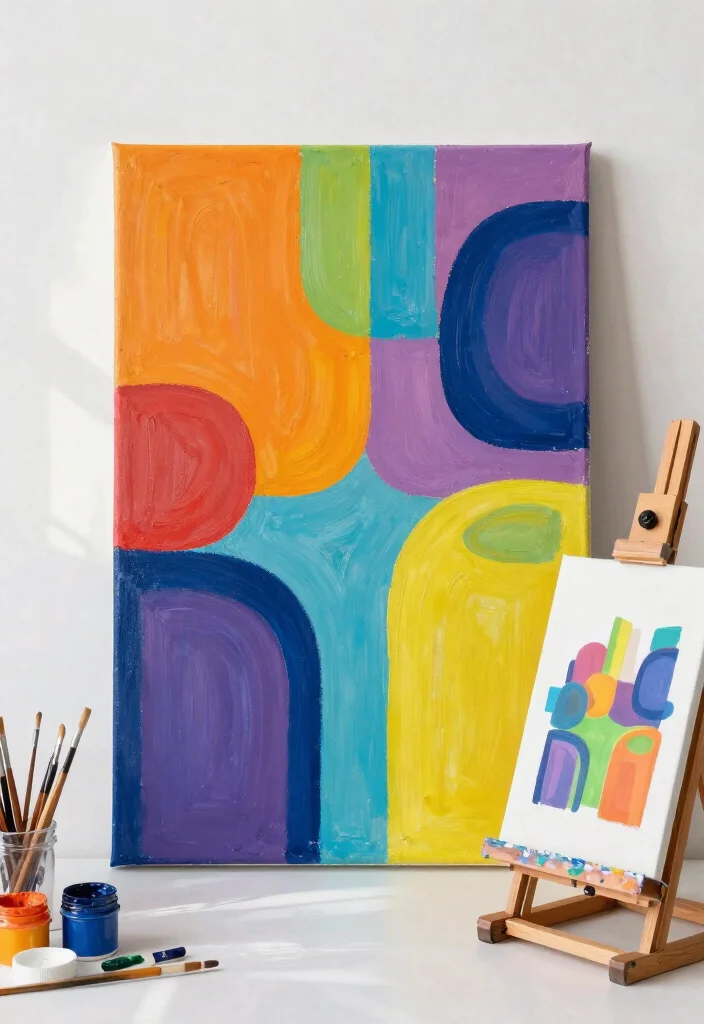 18 Cheap Wall Decor Ideas That Look Expensive - 6. Painted Canvas Art 1