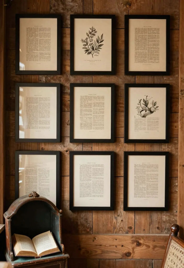 18 Cheap Wall Decor Ideas That Look Expensive - 7. Vintage Book Page Art 1