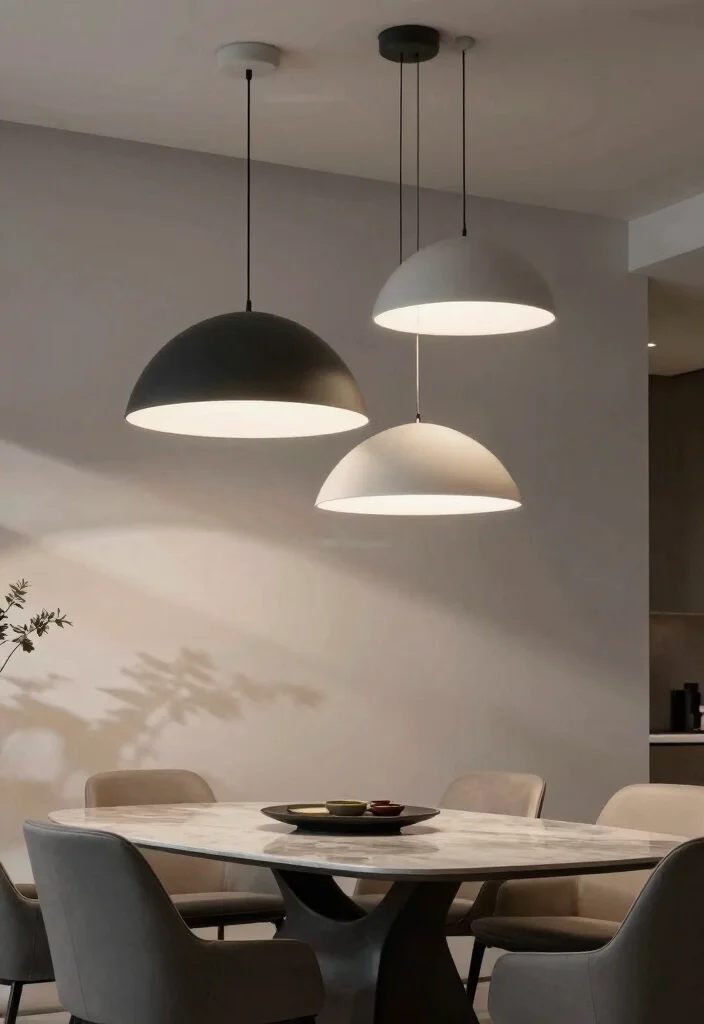 18 Dome Pendant Light Ideas With Modern Elegance - 10. Sculptural Dome Pendants 1