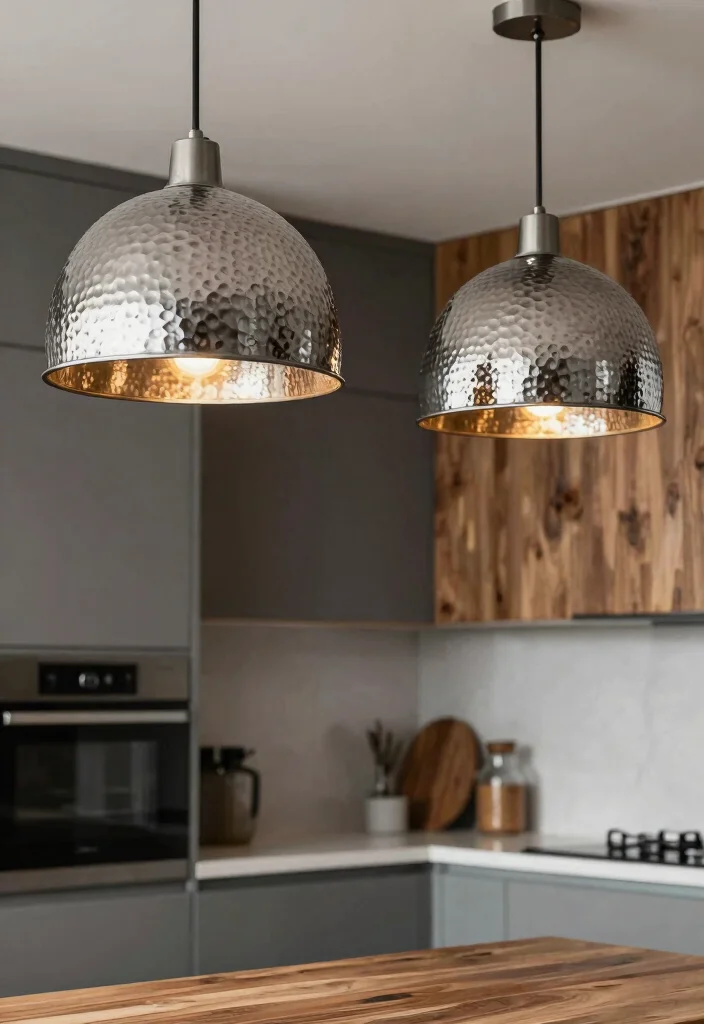 18 Dome Pendant Light Ideas With Modern Elegance - 13. Dome Pendant Lights with Unique Finishes 1
