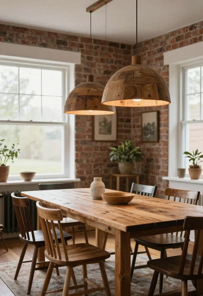 18 Dome Pendant Light Ideas With Modern Elegance - 2. Rustic Wooden Dome Pendant 1