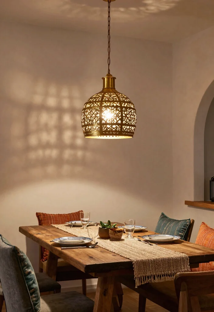 18 Moroccan Pendant Light Ideas With Exotic Glow - 1. Vintage Charm with Brass Accents 1