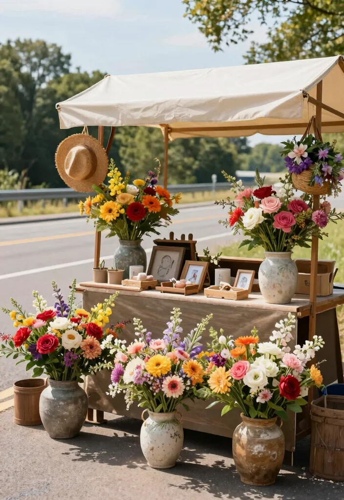18 Roadside Stand Ideas That Attract Every Customer - 12. DIY Floral Arrangements 1