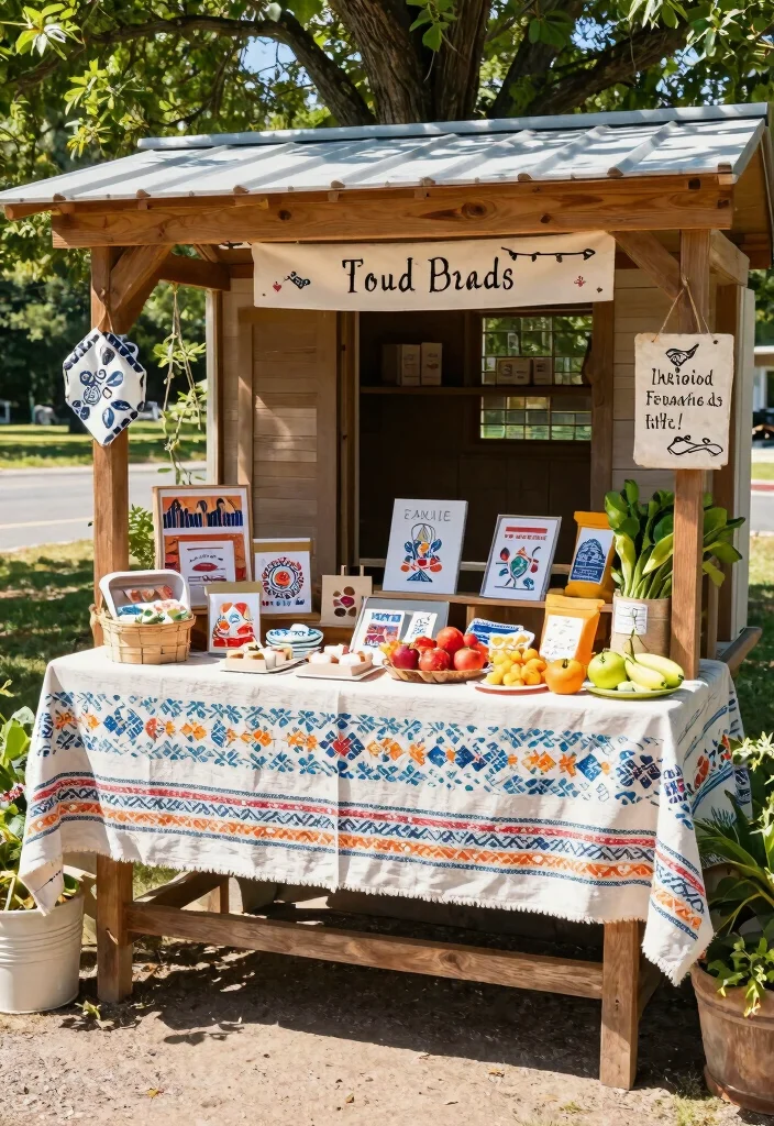 18 Roadside Stand Ideas That Attract Every Customer - 8. Charming Tablecloths 1